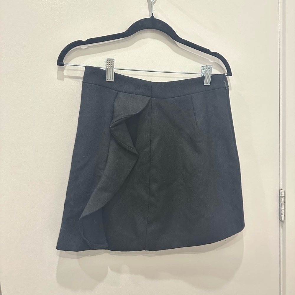 Jcrew Black Ruffle Skirt